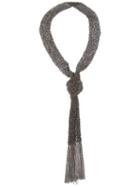 Christian Koban Woven Necklace, Women's, Black, Rhodium
