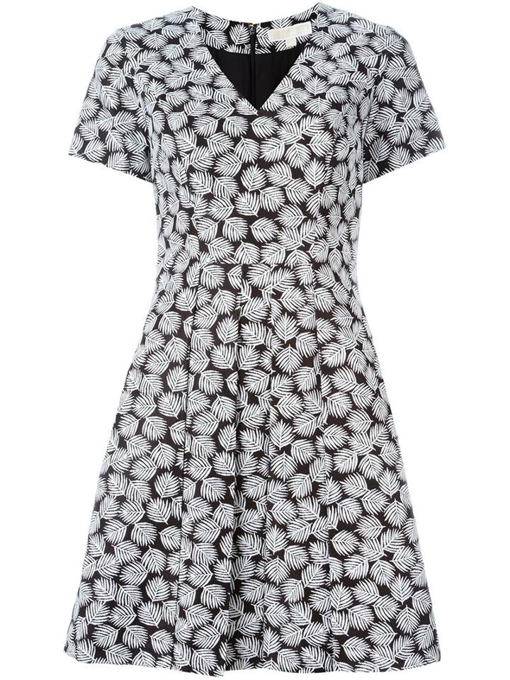 Michael Michael Kors Leaves Print Draped Dress
