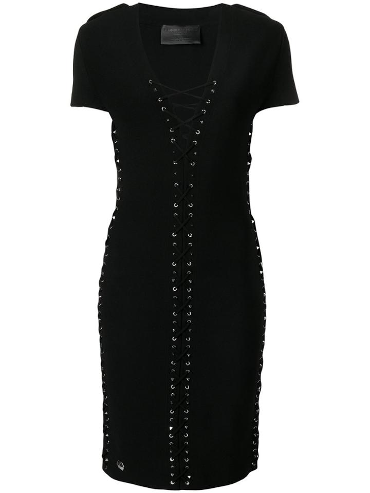Philipp Plein Eyelets Lace-up Dress - Black