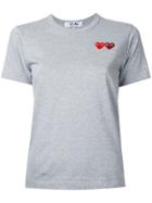 Comme Des Garçons Play Double Heart Logo T-shirt - Grey