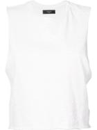 Amiri - Distressed Tank Top - Women - Cotton - Xs, Women's, White, Cotton