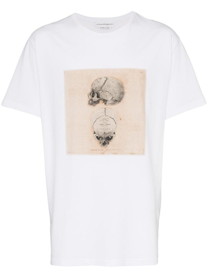 Alexander Mcqueen Crew Neck Anatomical Print T-shirt - White