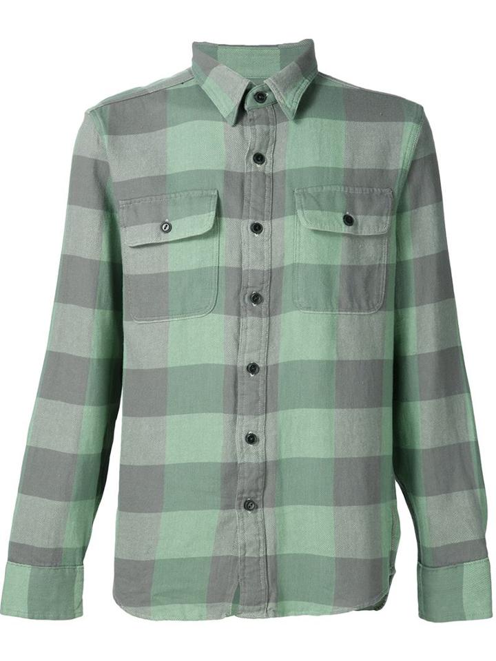 Rrl Plaid Shirt, Men's, Size: M, Green, Cotton