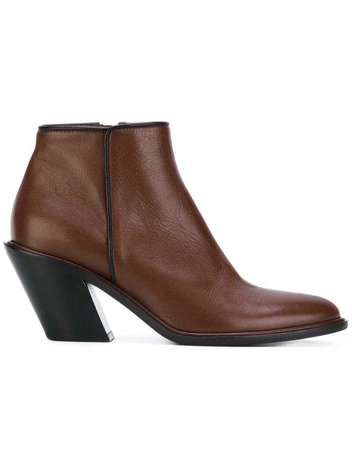 A.f.vandevorst Slant Heel Ankle Boot - Red
