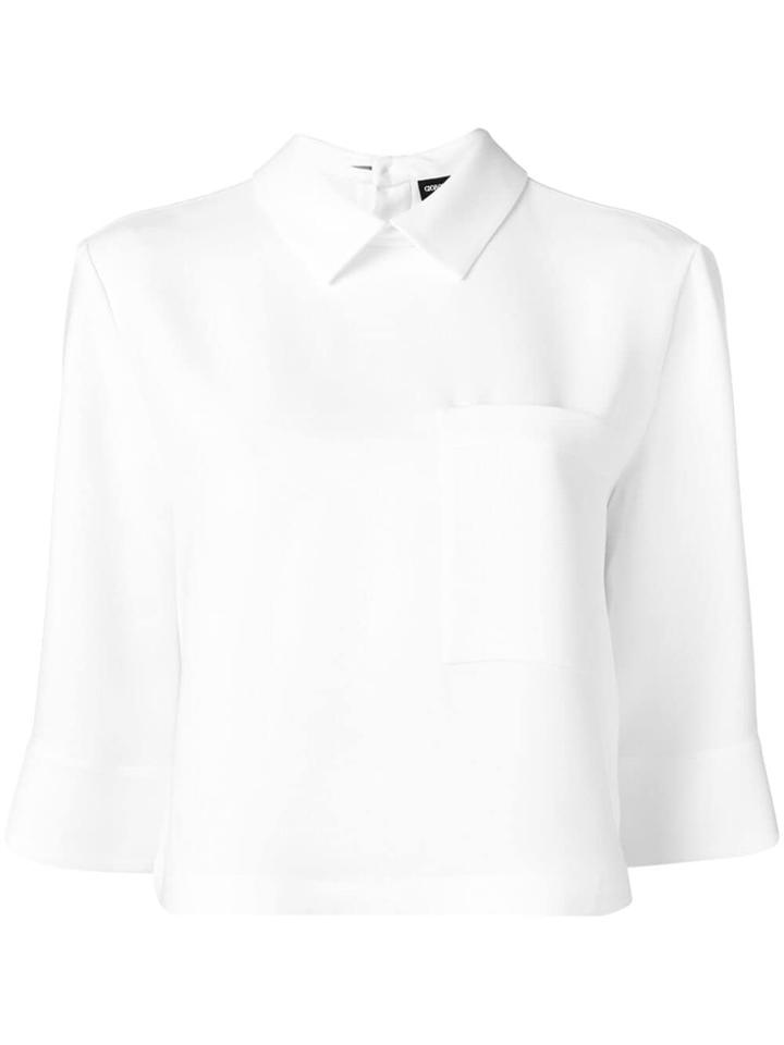 Giorgio Armani Cropped Sleeve Blouse - White