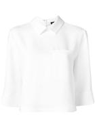 Giorgio Armani Cropped Sleeve Blouse - White