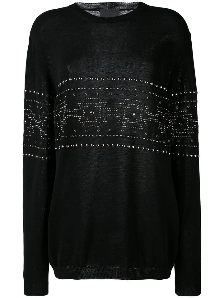 Laneus - Studded Pattern Sweatshirt - Men - Cotton - 52, Black, Cotton