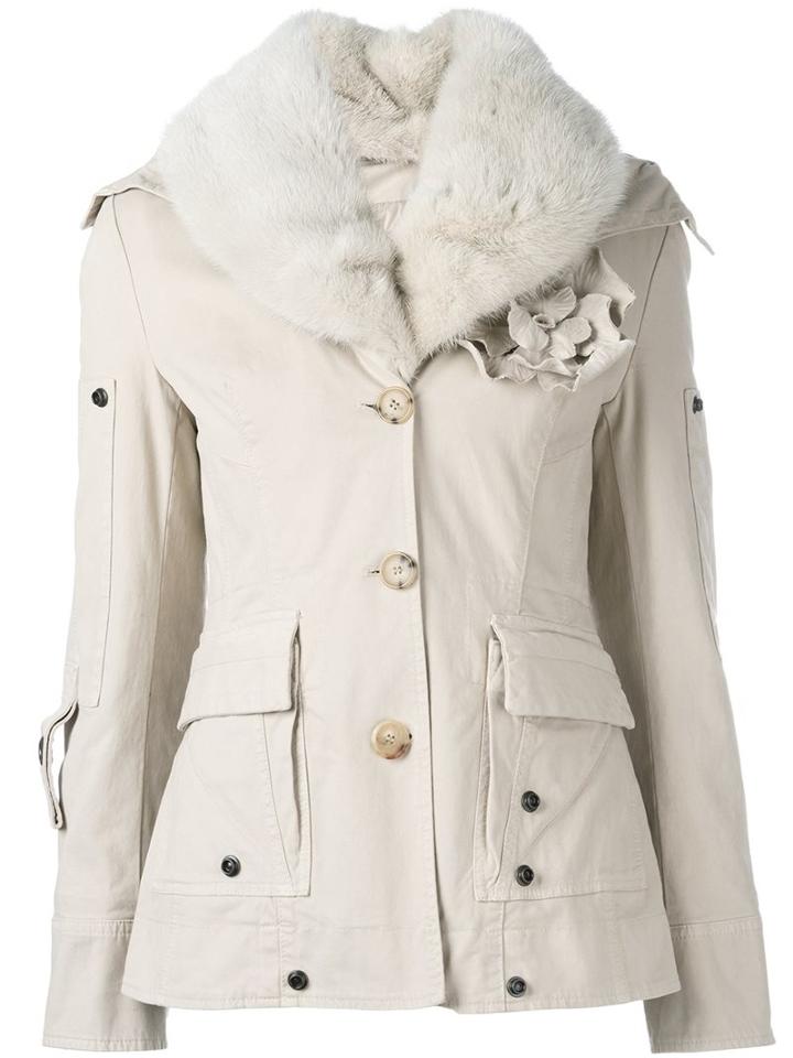 Ermanno Scervino Floral Corsage Jacket, Women's, Size: 40, Nude/neutrals, Cotton/spandex/elastane/polyester/polyethylene