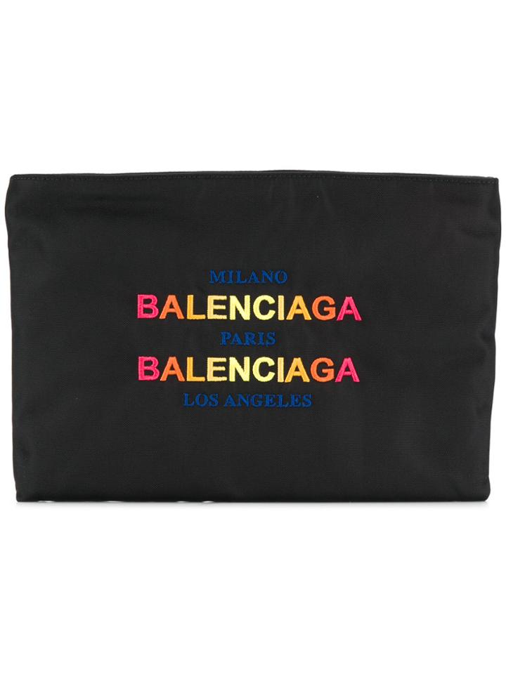 Balenciaga Pouch With Gradient Logo - Black