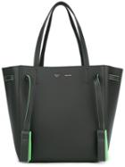 Céline Contrast Shoulder Bag, Women's, Grey, Calf Leather/lamb Skin