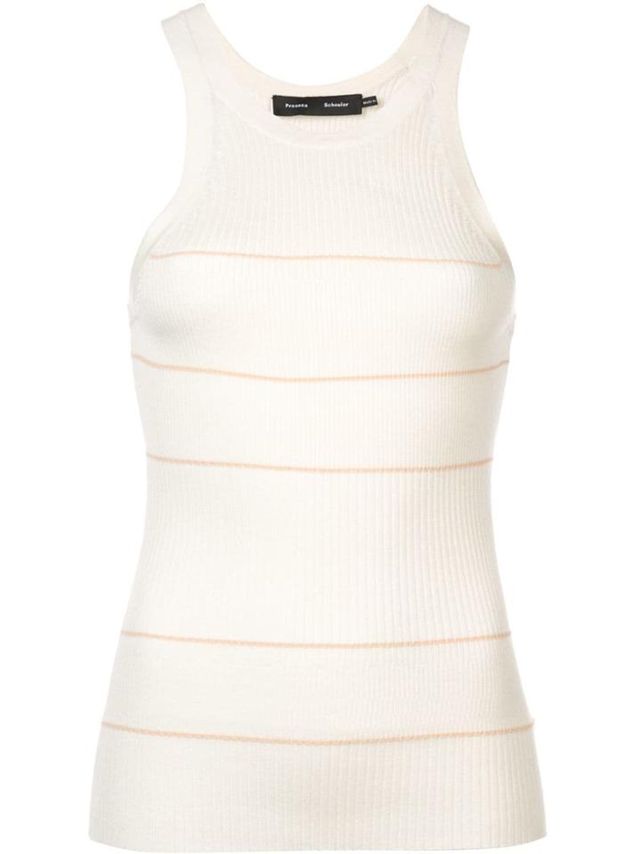 Proenza Schouler Silk Cashmere Stripe Tank - White