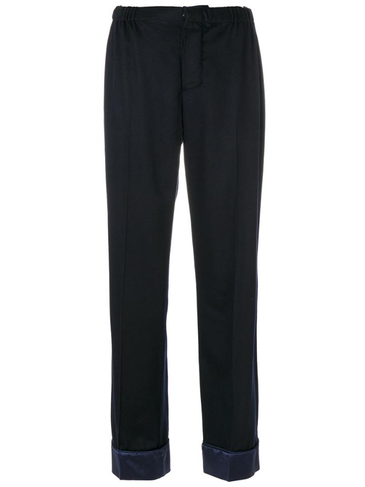 F.r.s For Restless Sleepers Cuffed High-waisted Trousers - Blue