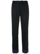 F.r.s For Restless Sleepers Cuffed High-waisted Trousers - Blue