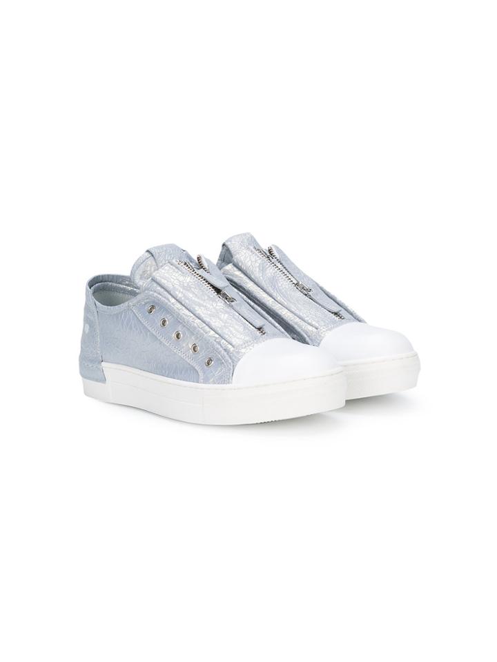 Cinzia Araia Kids Front Zipped Sneakers - Blue
