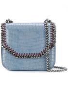 Stella Mccartney Falabella Box Crocodile-embossed Shoulder Bag - Blue