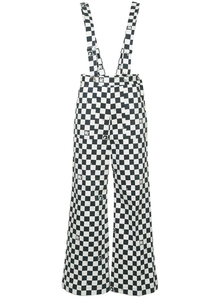 G.v.g.v. Dungaree-style Checkered Trousers - Black