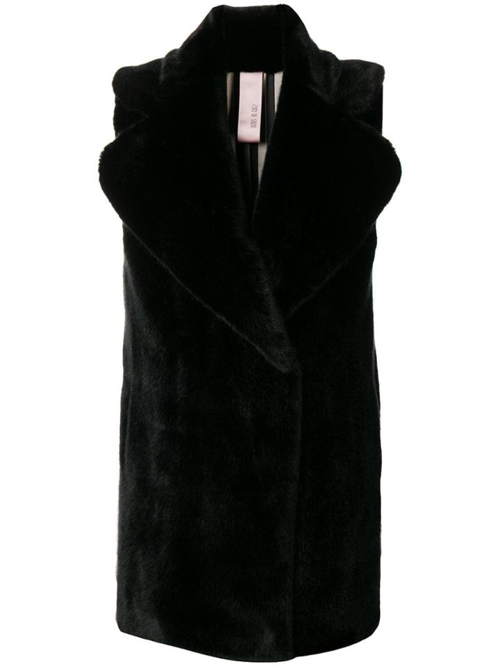 Venus Faux Fur Gilet - Black
