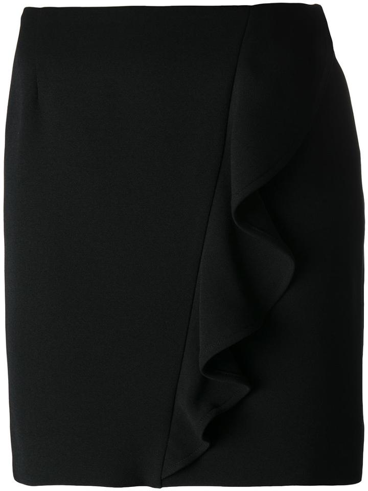 Iro Ruffle Detail Skirt, Size: 36, Black, Polyester/polyurethane/cotton/viscose