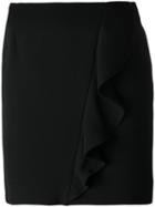 Iro Ruffle Detail Skirt, Size: 36, Black, Polyester/polyurethane/cotton/viscose