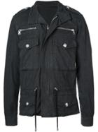 Balmain Drawstring Detailed Denim Jacket - Black