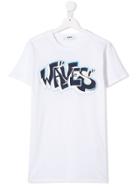 Msgm Kids Waves Slogan T-shirt - White