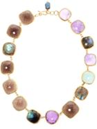 Ram 18kt Gold Amethyst, Aquamarine, Labradorite And Smoky Quartz Necklace