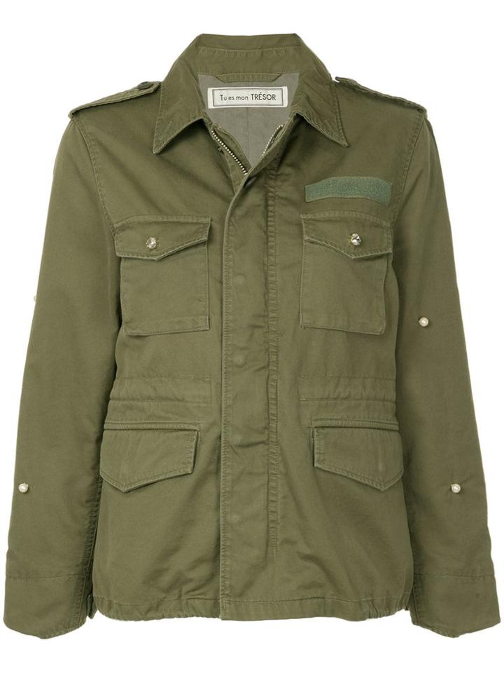 Tu Es Mon Trésor Je T'adore Field Jacket - Green