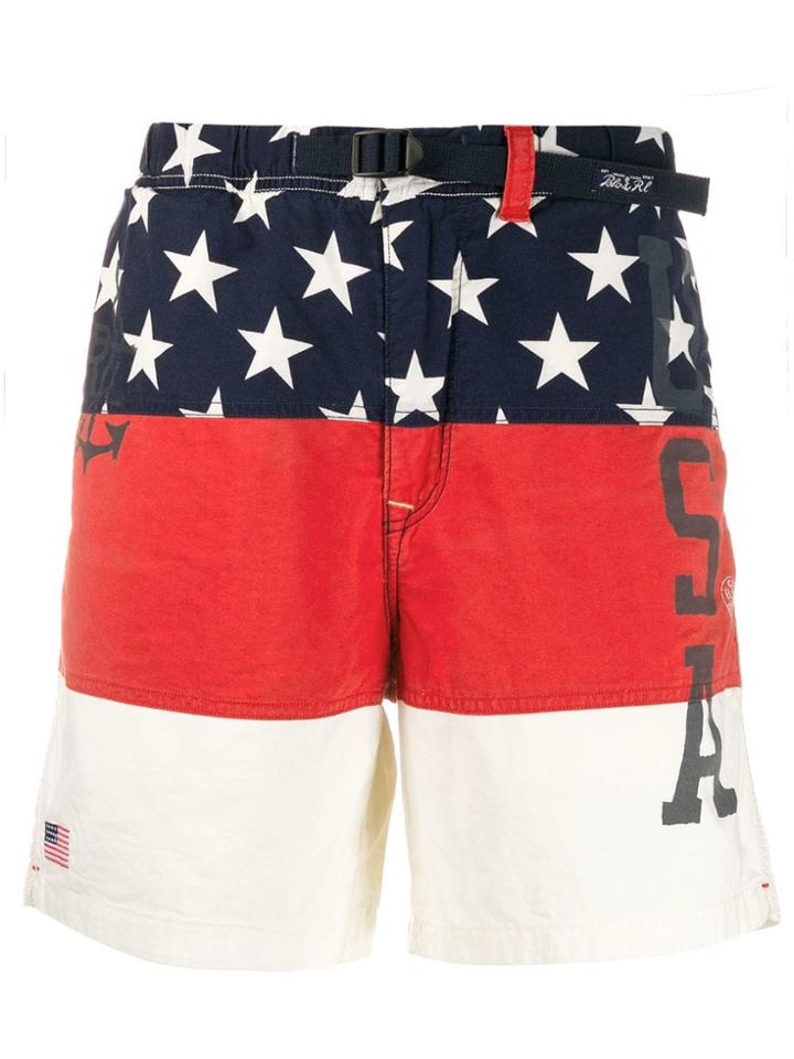 Polo Ralph Lauren Usa Colour Block Shorts - Red