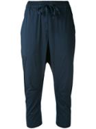 Kristensen Du Nord - Drop Crotch Cropped Trousers - Women - Cotton/spandex/elastane - 3, Blue, Cotton/spandex/elastane