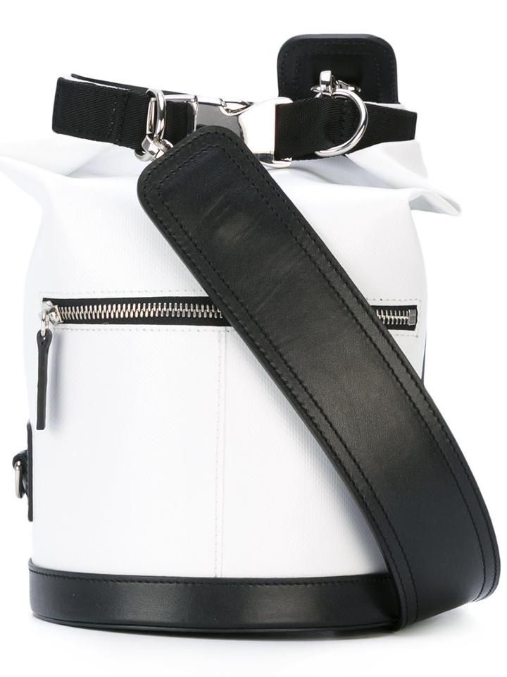 Msgm - Logo Print Bucket Bag - Women - Leather/pvc - One Size, Black, Leather/pvc