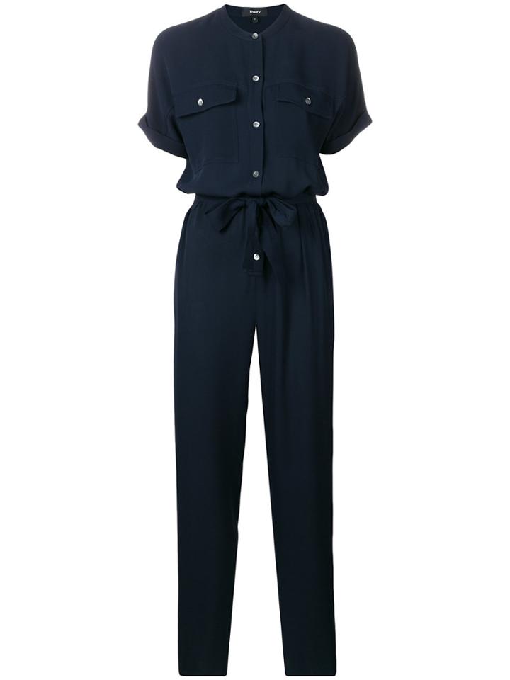 Theory Buttoned Jumpsuit - Blue