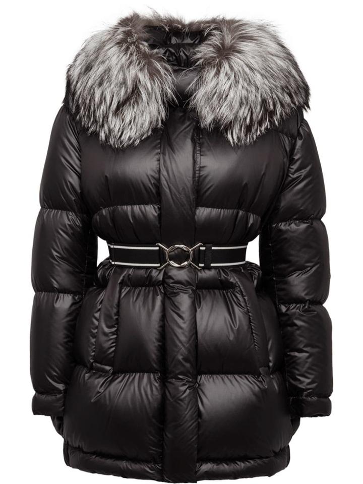 Prada Fur-trimmed Down Jacket - Black