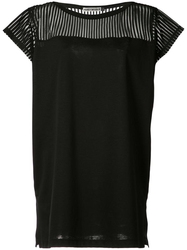 Issey Miyake Sheer Panel Top - Black