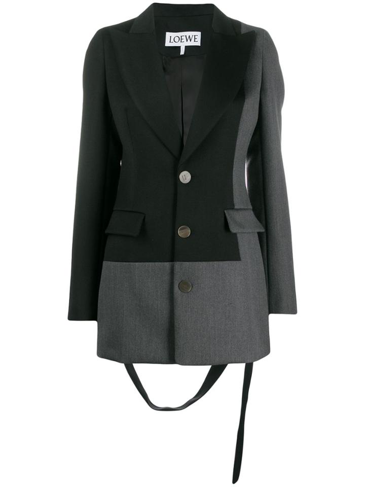 Loewe Two-tone Patchwork Blazer - Black