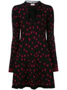Red Valentino Heart Print Knitted Dress - Black