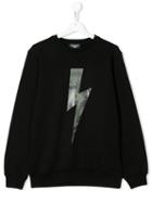 Neil Barrett Kids Teen Lightning Bolt Sweater - Black