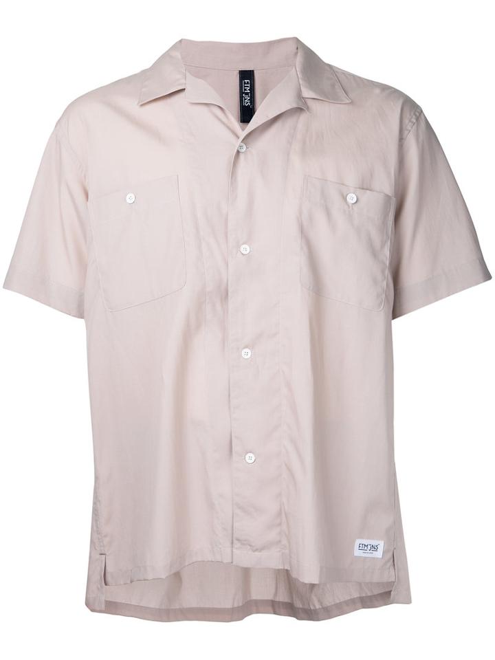 Factotum - Short Sleeve Open Collar Shirt - Men - Cotton/lyocell - 48, Pink/purple, Cotton/lyocell