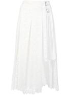 Sacai Star Pleated Skirt, Women's, Size: 4, White, Cotton/cupro