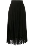 Dolce & Gabbana Flared Lace-hem Skirt - Black