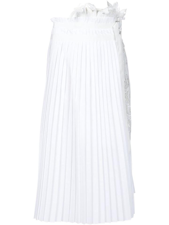 Sacai Pleated And Floral Skirt