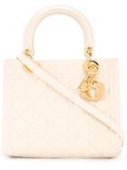 Christian Dior Vintage Lady Dior Cannage Two-way Tote - White