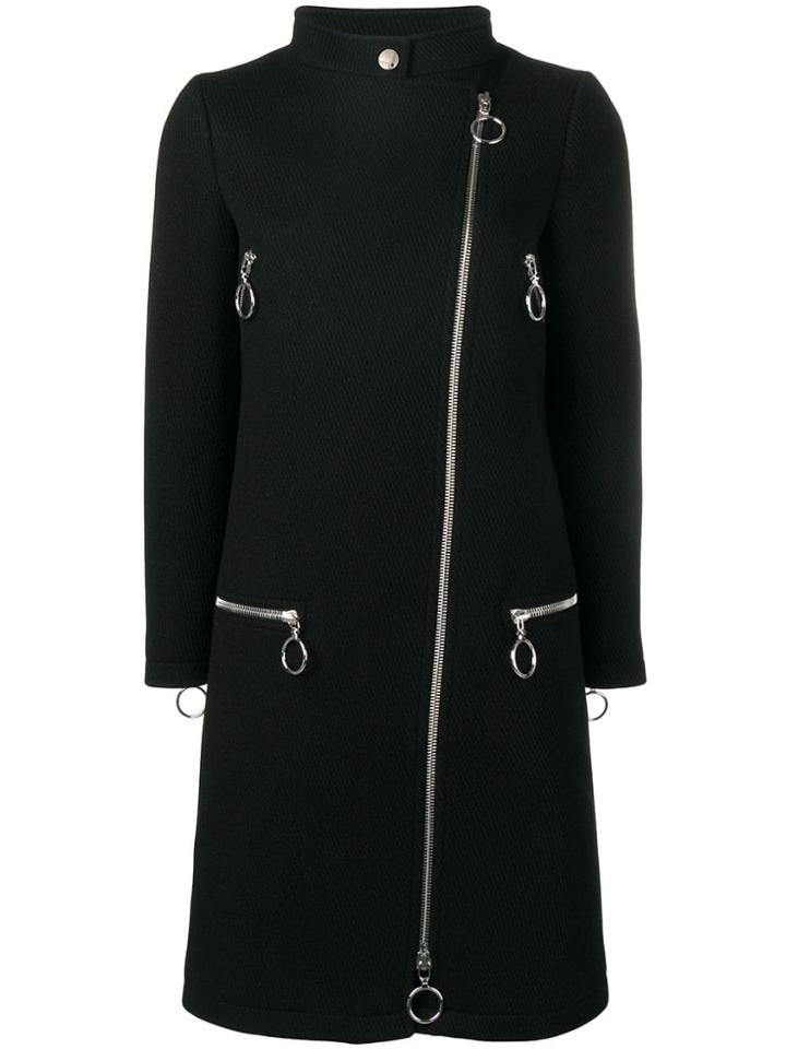 Moschino Zipped Coat - Black