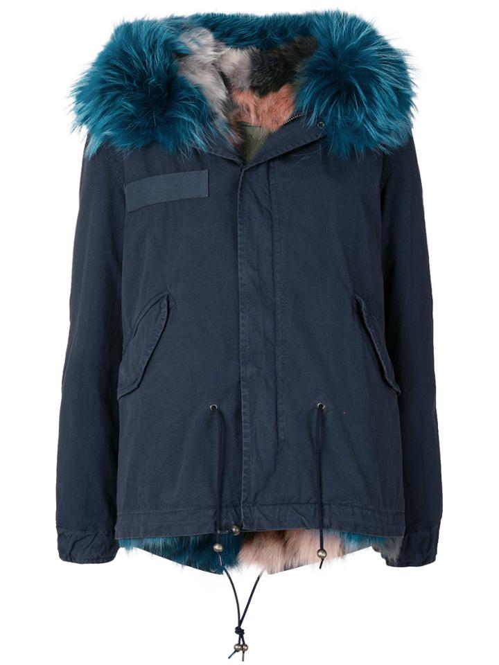 Mr & Mrs Italy Fur Lined Short Parka - Blue