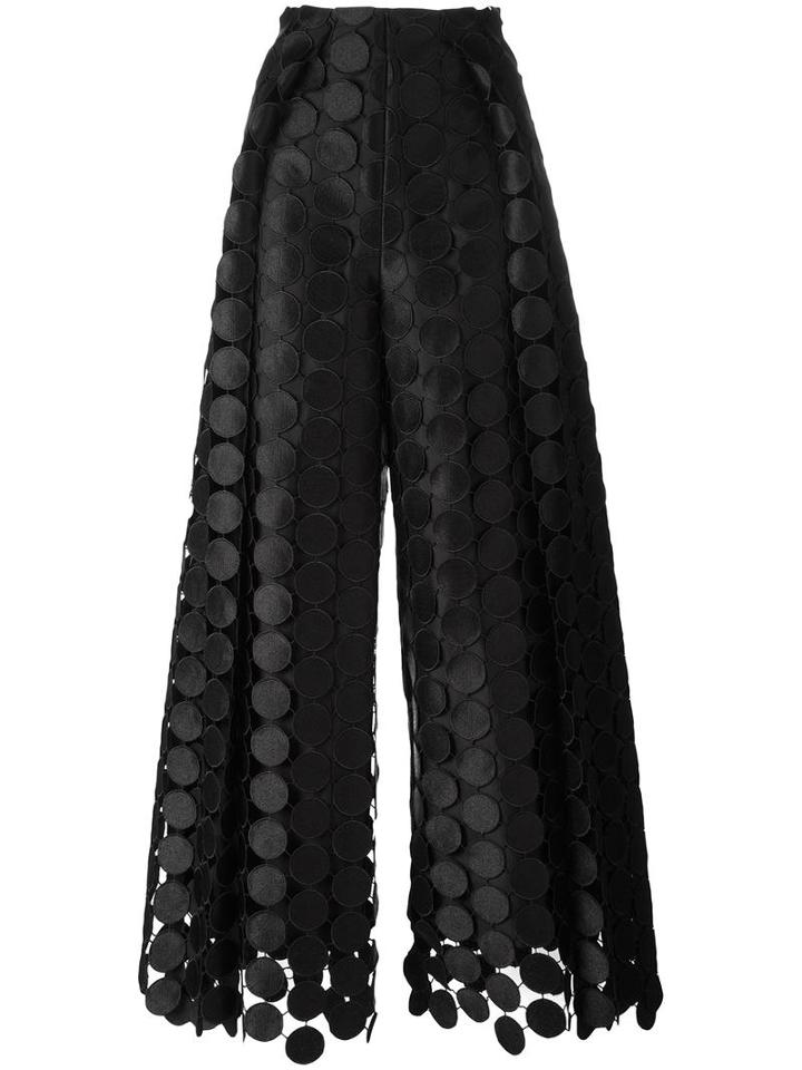 Solace 'hallie' Embroidered Circle Trousers, Women's, Size: 10, Black, Cotton/polyester