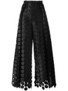 Solace 'hallie' Embroidered Circle Trousers, Women's, Size: 10, Black, Cotton/polyester
