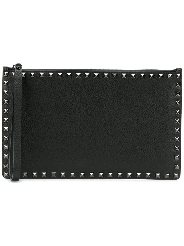 Valentino - Valentino Garavani Rockstud Clutch - Men - Calf Leather - One Size, Black, Calf Leather