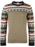 Paul & Joe Geometric Pattern Pullover, Men's, Size: Medium, Nude/neutrals, Polyamide/lambs Wool