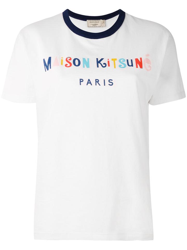 Maison Kitsuné - Party T-shirt - Women - Cotton - L, Pink/purple, Cotton
