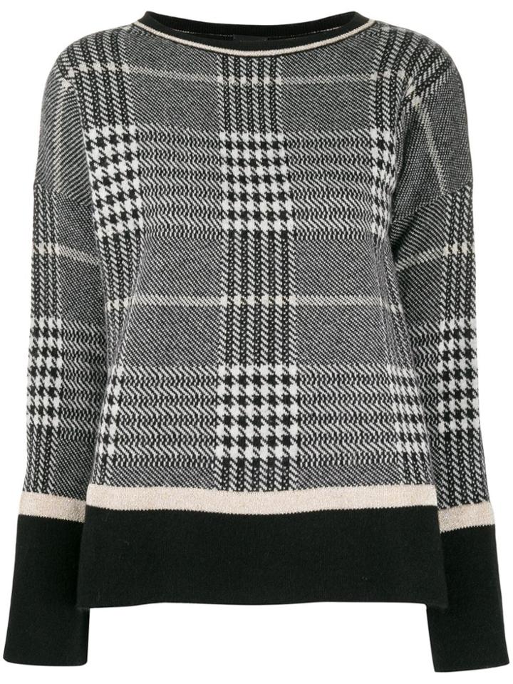 Liu Jo Check Knit Jumper - Black