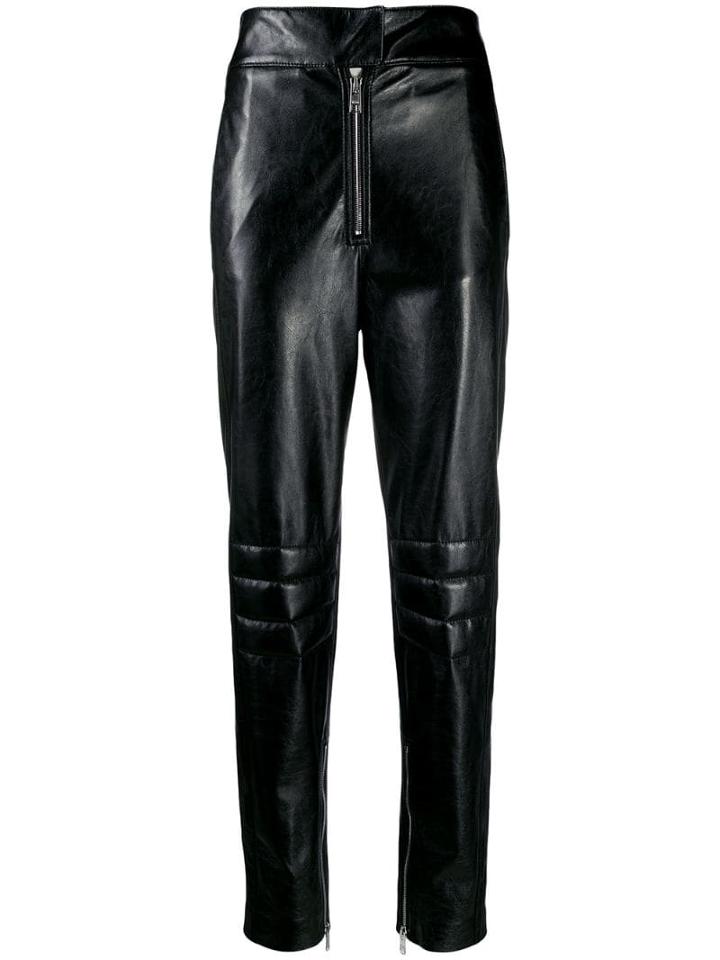 Msgm Leather Look Trousers - Black